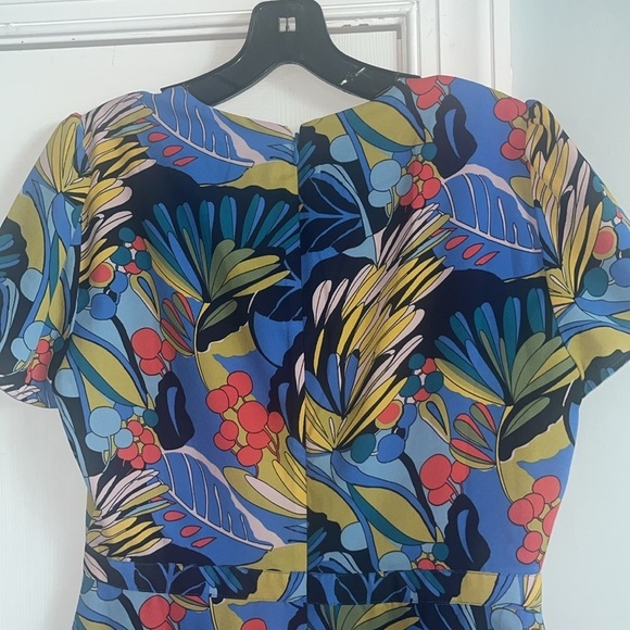 J.Crew Mercantile Floral Blue Faux Wrap Dress Short Sleeve Size 6 NWT - Picture 9 of 12